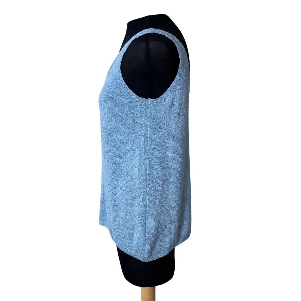 Colorblock Knit Tank Top In Blue & White Colorblock - M - Picture 2 of 10